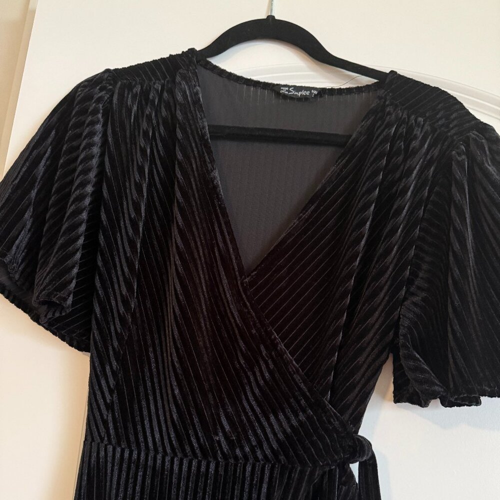 Black Velvet Midi Dress